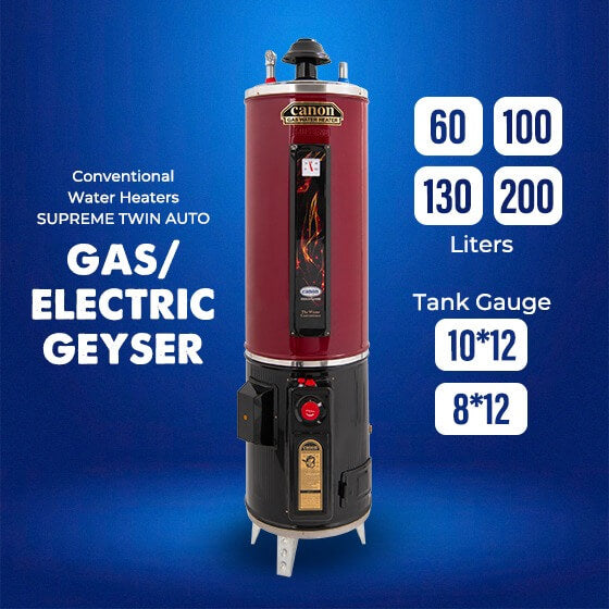 Conventional Water Heaters - Geysers - SUPREME TWIN AUTO